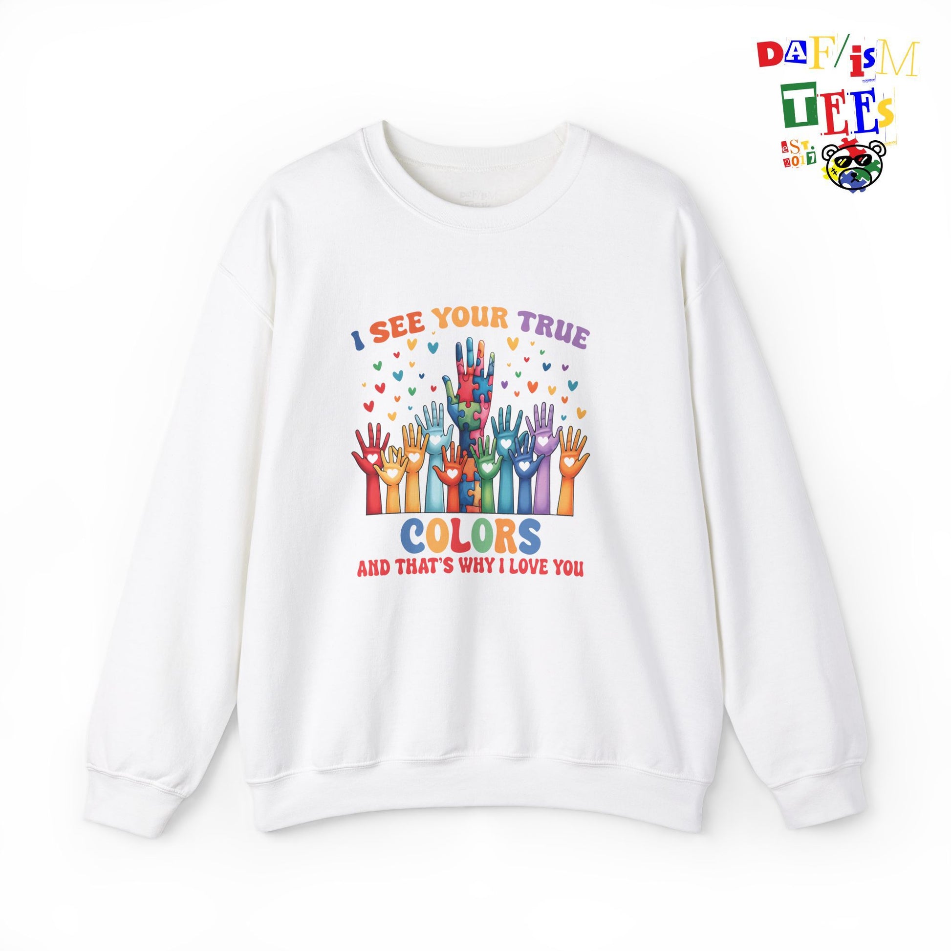 I See Your True Colors Autism Awareness Crewneck Sweatshirt - Unisex Heavy Blend™