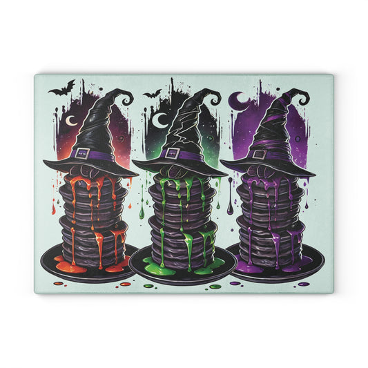 Halloween Pancakes Themed Glass Cutting Board