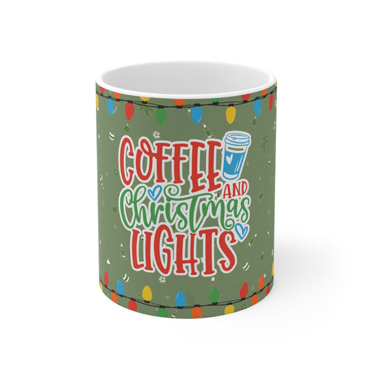 Coffee and Christmas Lights Mug