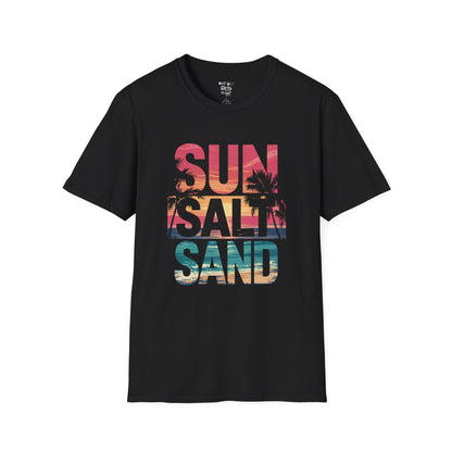 Summer Vibes Unisex T-Shirt, Sun Salt Sand Tee, Beachwear, Vacation Top, Casual Summer Shirt, Gift for Beach Lovers