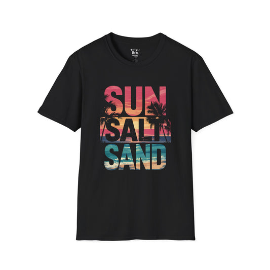 Summer Vibes Unisex T-Shirt, Sun Salt Sand Tee, Beachwear, Vacation Top, Casual Summer Shirt, Gift for Beach Lovers