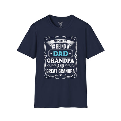 Happiness is Being a Dad T-Shirt, Gift for Fathers Day, Grandpa Shirt, Funny Gift for Men, Family Reunion Apparel