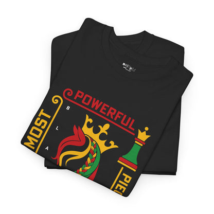 Unisex Heavy Cotton Tee - "The Most Powerful Piece in the Game" - Chess Lover's Tee