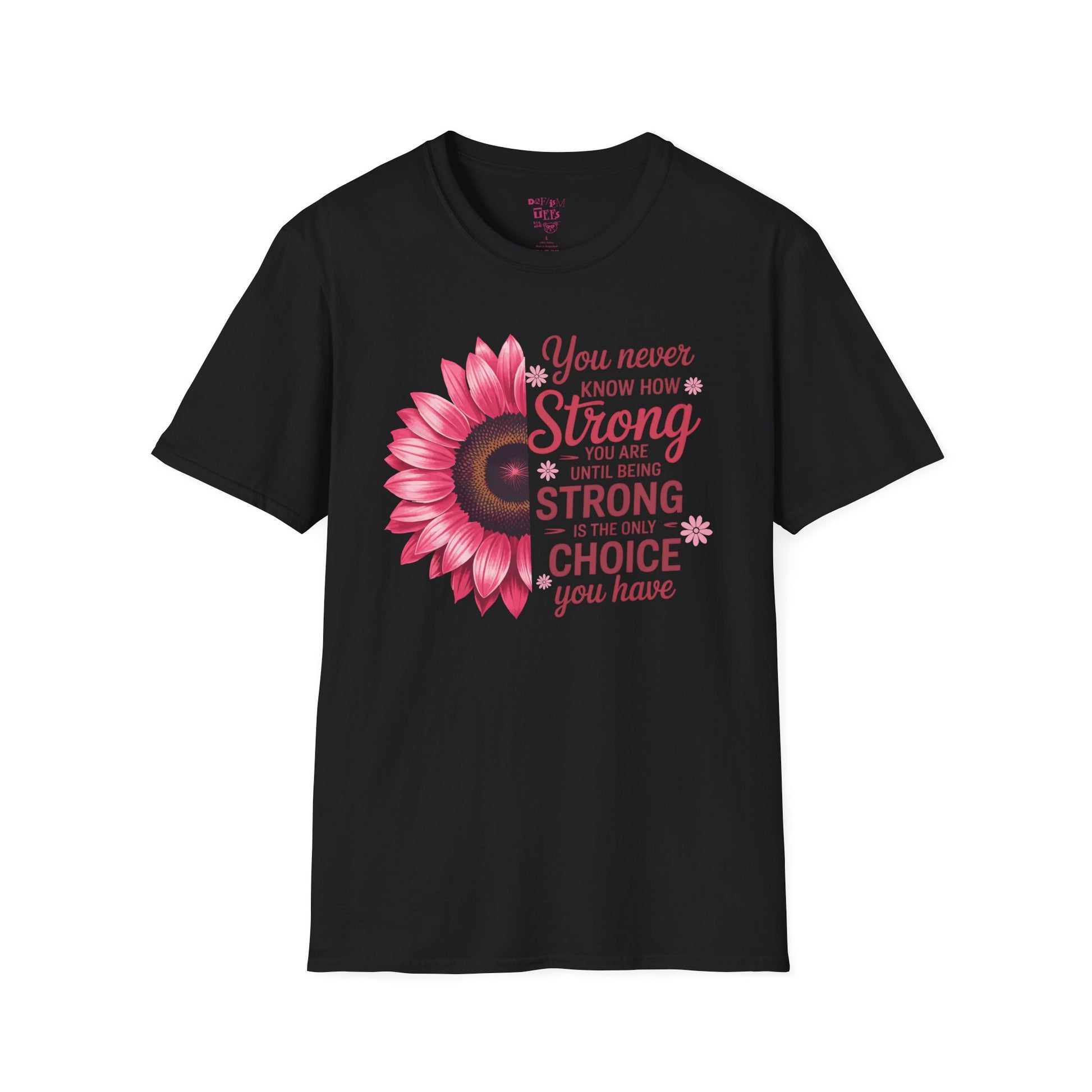 Breast Cancer Awareness Positive Vibes Floral T-Shirt