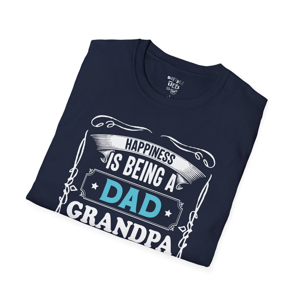 Happiness is Being a Dad T-Shirt, Gift for Fathers Day, Grandpa Shirt, Funny Gift for Men, Family Reunion Apparel