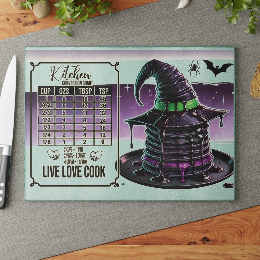 Conversion Chart Halloween Themed Glass Cutting Board