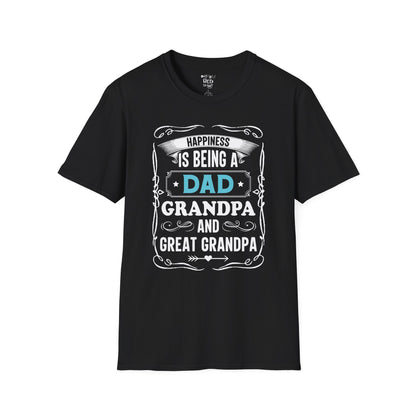 Happiness is Being a Dad T-Shirt, Gift for Fathers Day, Grandpa Shirt, Funny Gift for Men, Family Reunion Apparel