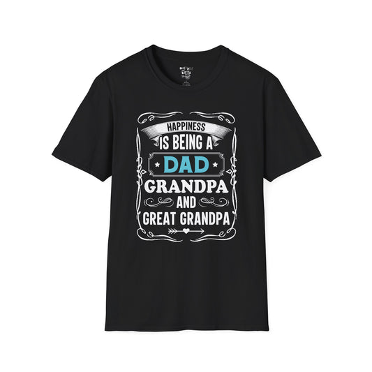 Happiness is Being a Dad T-Shirt, Gift for Fathers Day, Grandpa Shirt, Funny Gift for Men, Family Reunion Apparel