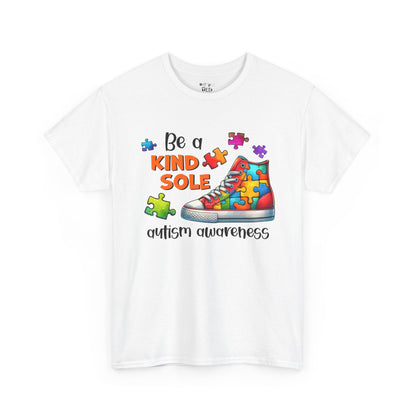 Autism Awareness T‑Shirt — “Be a Kind Sole” Puzzle Sneaker Tee