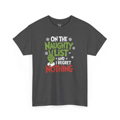 Naughty List I Regret Nothing Christmas Tee