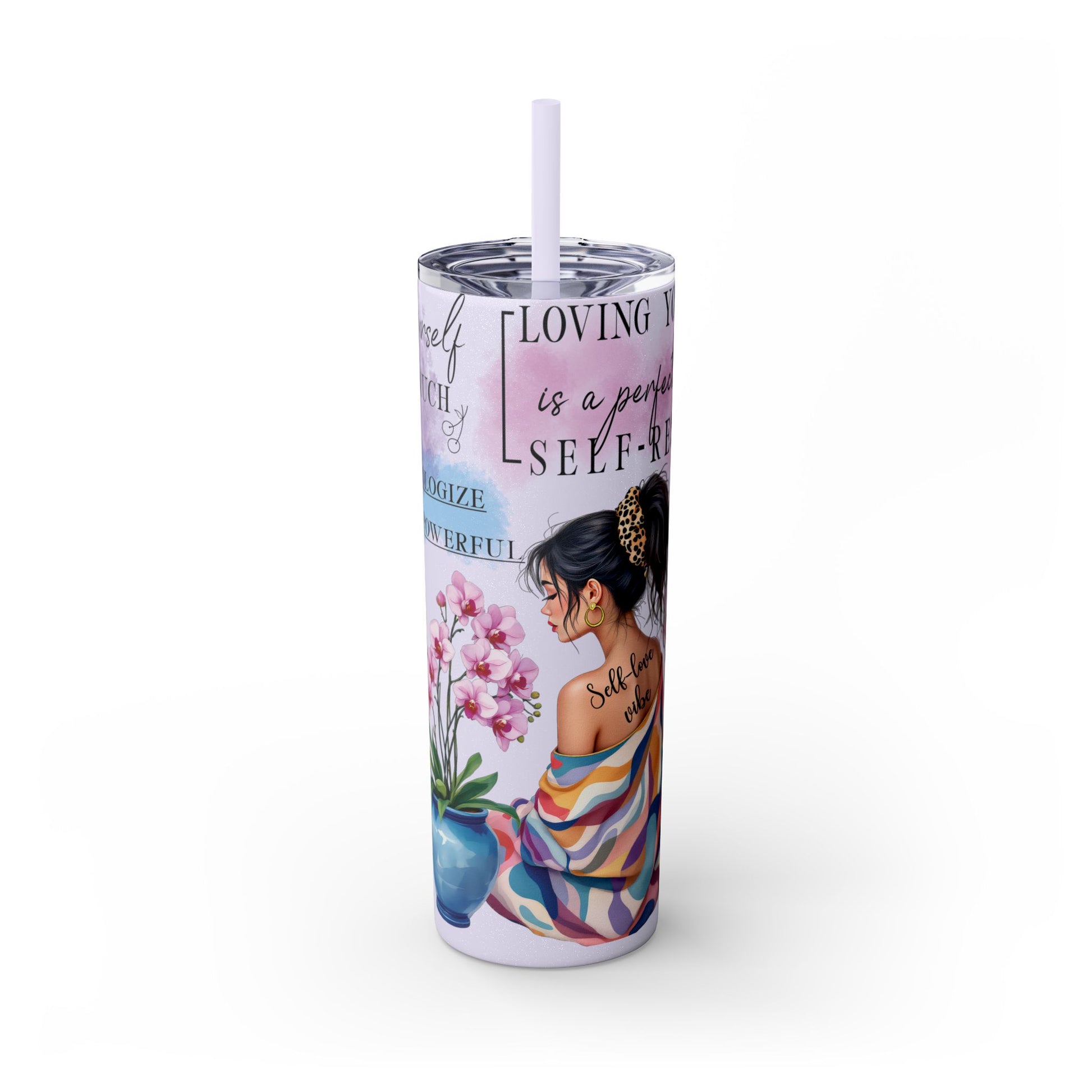 Self-Love Inspirational Skinny Tumbler