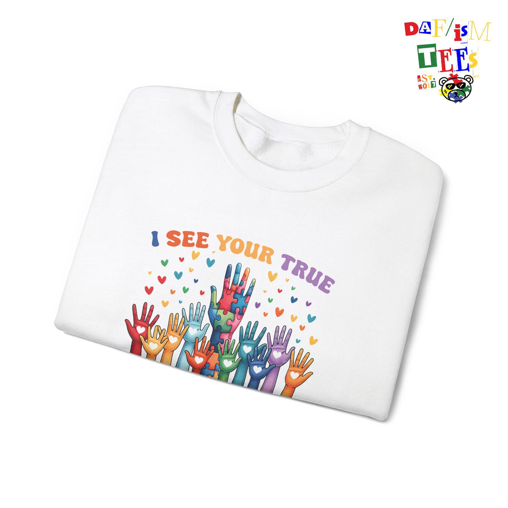 I See Your True Colors Autism Awareness Crewneck Sweatshirt - Unisex Heavy Blend™