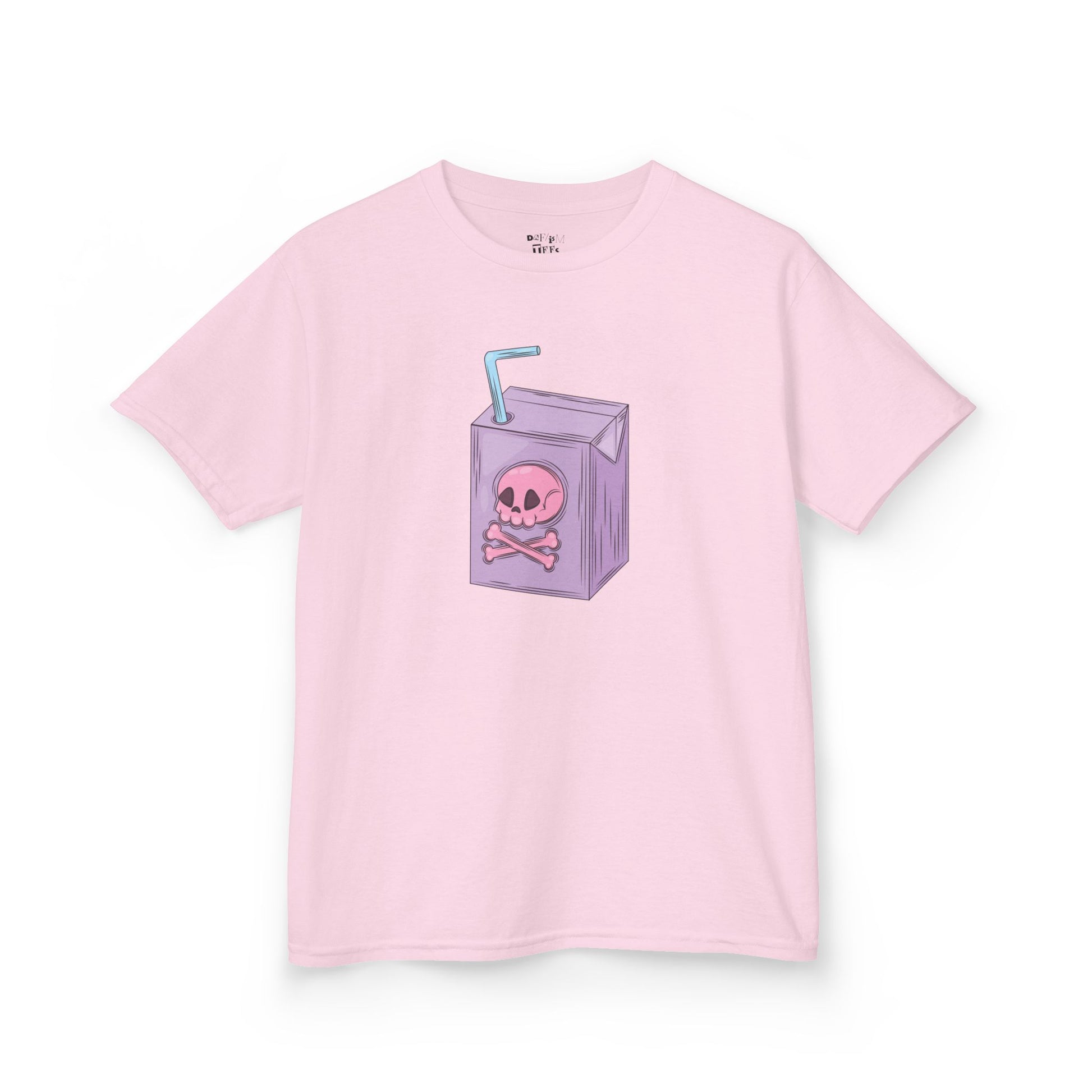 Halloween Gothic Kids Tee: Edgy Skull Milk Carton Design