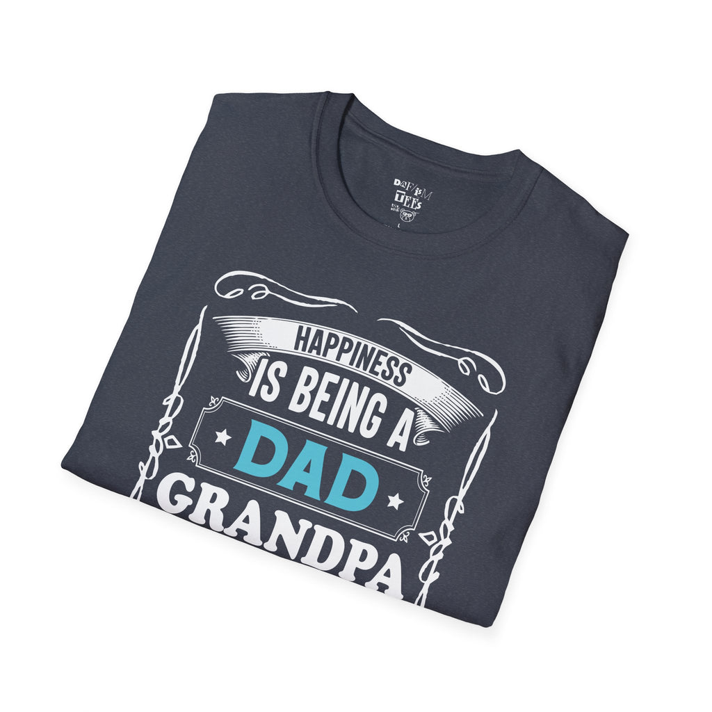 Happiness is Being a Dad T-Shirt, Gift for Fathers Day, Grandpa Shirt, Funny Gift for Men, Family Reunion Apparel