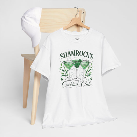 Shamrock's Cocktail Club Unisex Heavy Cotton Tee - Perfect for St. Patrick's Day Celebrations