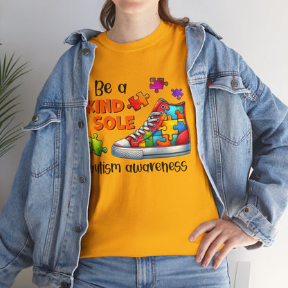 Autism Awareness T‑Shirt — “Be a Kind Sole” Puzzle Sneaker Tee