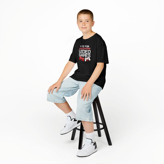 V is for Video Games - Valentines Boys Gaming Tee