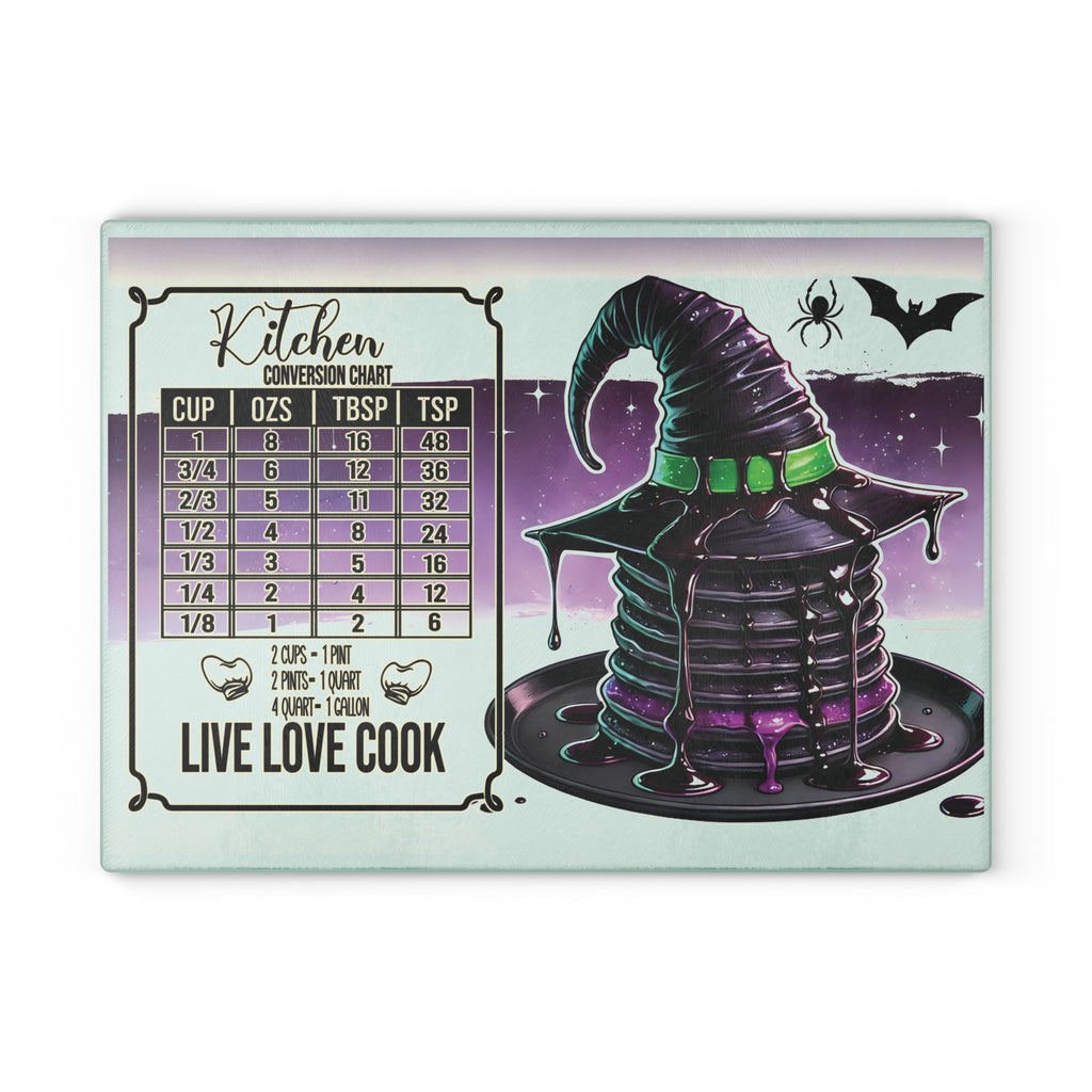 Conversion Chart Halloween Themed Glass Cutting Board