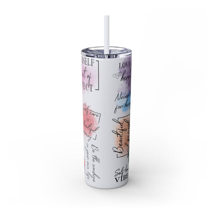 Self-Love Inspirational Skinny Tumbler