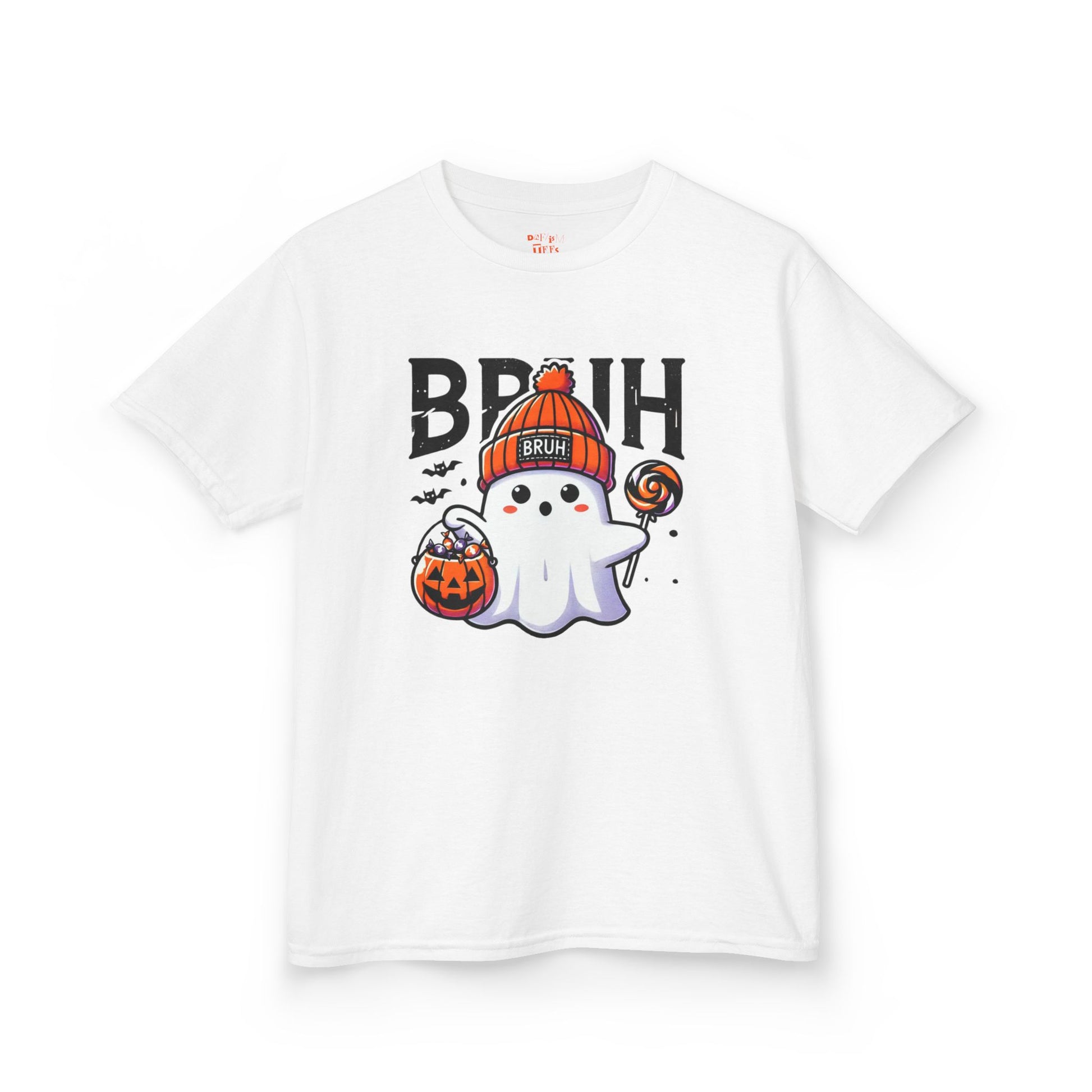 Bruh Halloween Ghost Kids Tee