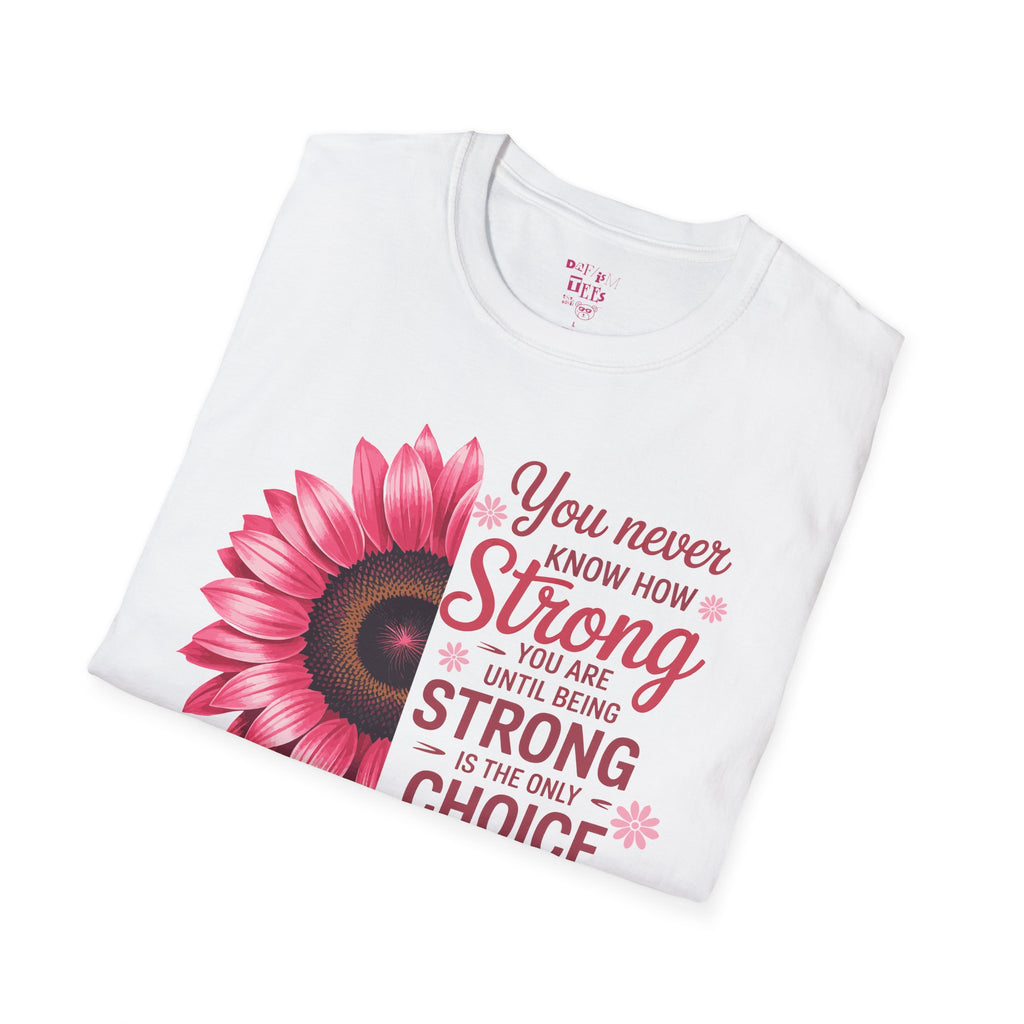 Breast Cancer Awareness Positive Vibes Floral T-Shirt