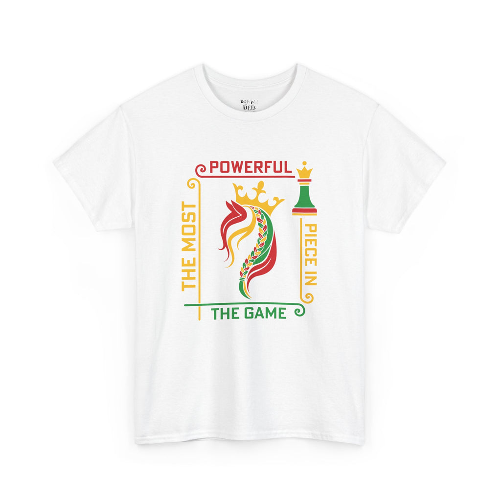 Unisex Heavy Cotton Tee - "The Most Powerful Piece in the Game" - Chess Lover's Tee