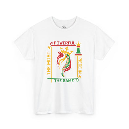 Unisex Heavy Cotton Tee - "The Most Powerful Piece in the Game" - Chess Lover's Tee