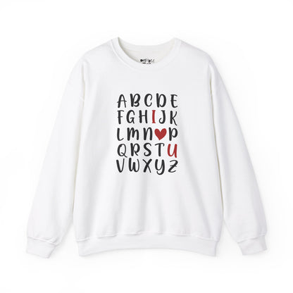 Valentines Day Crewneck Sweatshirt ABC I Love You