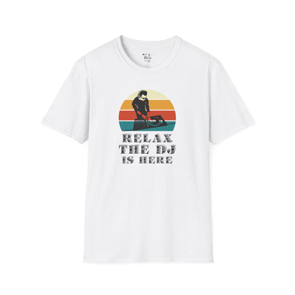 Relax DJ Unisex Softstyle T-Shirt, DJ Gift, Music Lover Tee, Casual Summer Shirt, Relaxation Apparel