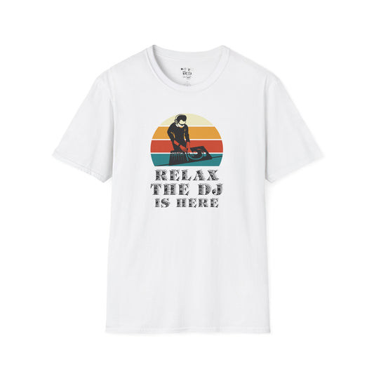 Relax DJ Unisex Softstyle T-Shirt, DJ Gift, Music Lover Tee, Casual Summer Shirt, Relaxation Apparel