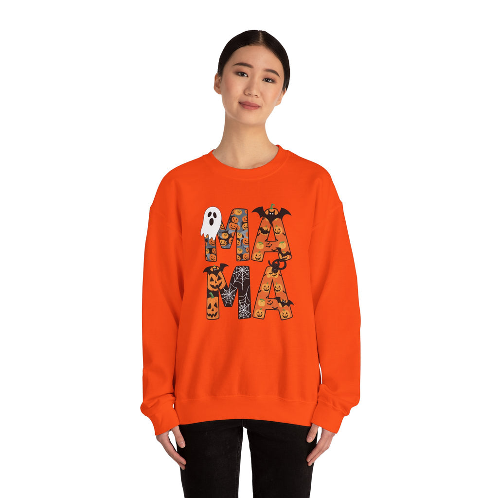 Halloween Ghost and Pumpkin Crewneck Sweatshirt