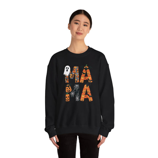 Halloween Ghost and Pumpkin Crewneck Sweatshirt
