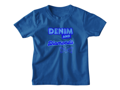 Kids Heavy Cotton Tee - Denim and Diamonds Design