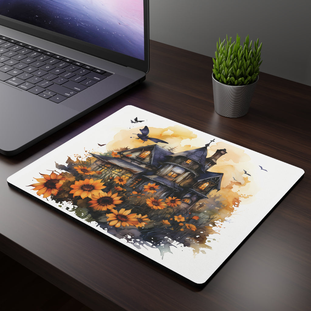 Whimsical Haunted House Mouse Pad