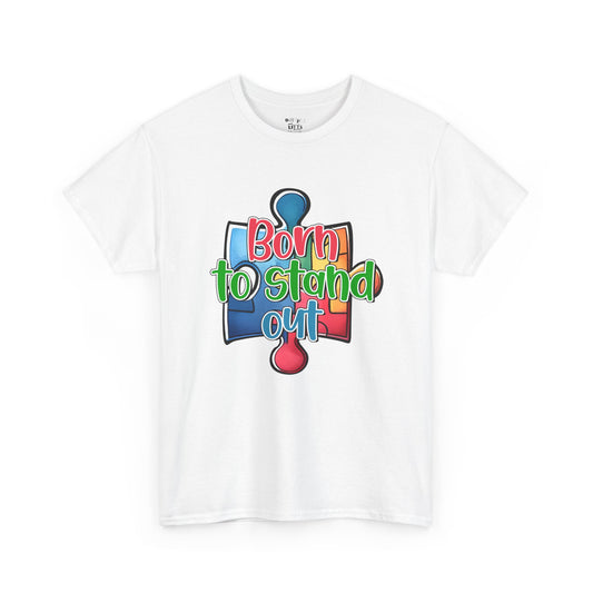 Autism Awareness Born to Stand Out Puzzle Piece T-Shirt