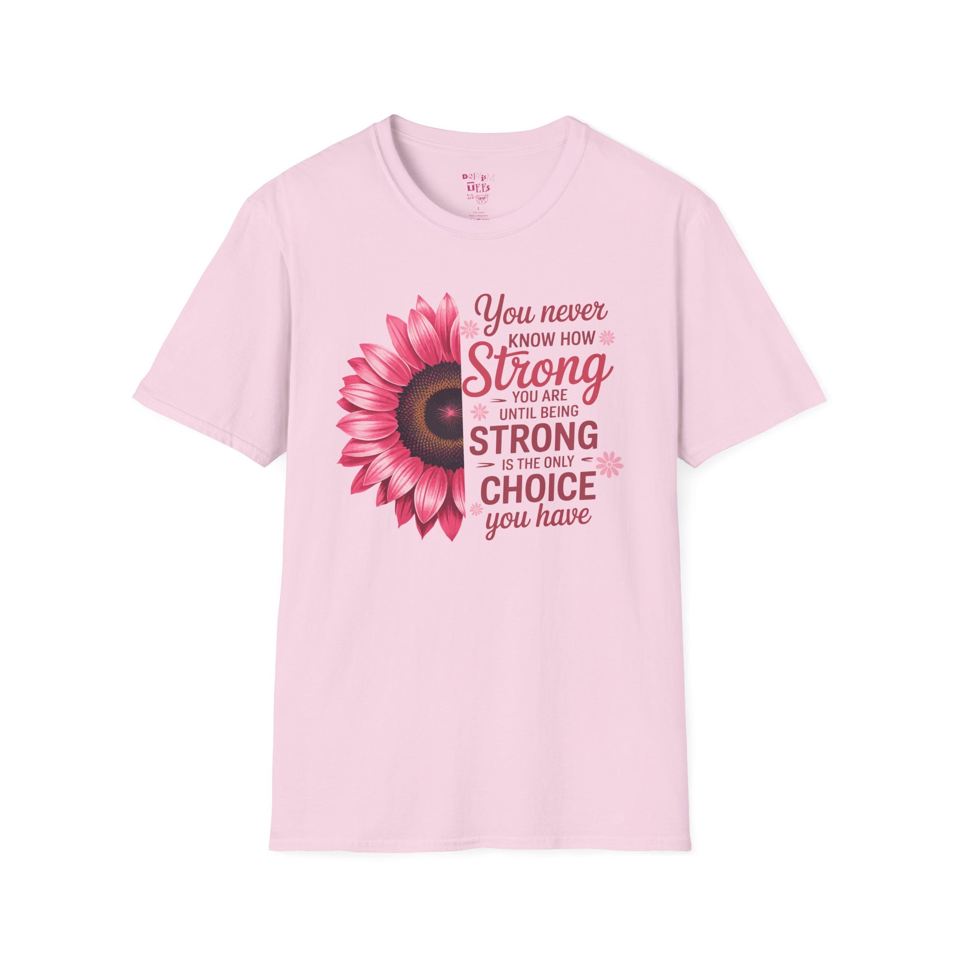 Breast Cancer Awareness Positive Vibes Floral T-Shirt