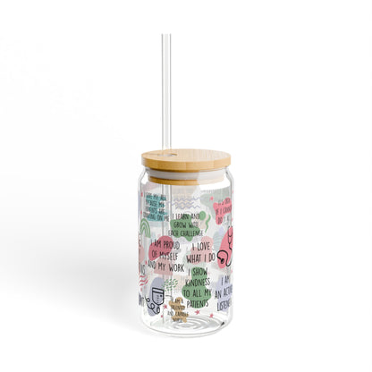 Nurse Affirmations Sipper Glass 16 oz