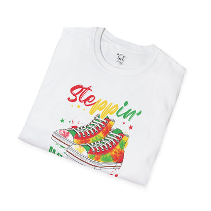 Juneteenth Celebration T-Shirt - Steppin' with Colorful Sneakers