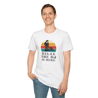 Relax DJ Unisex Softstyle T-Shirt, DJ Gift, Music Lover Tee, Casual Summer Shirt, Relaxation Apparel