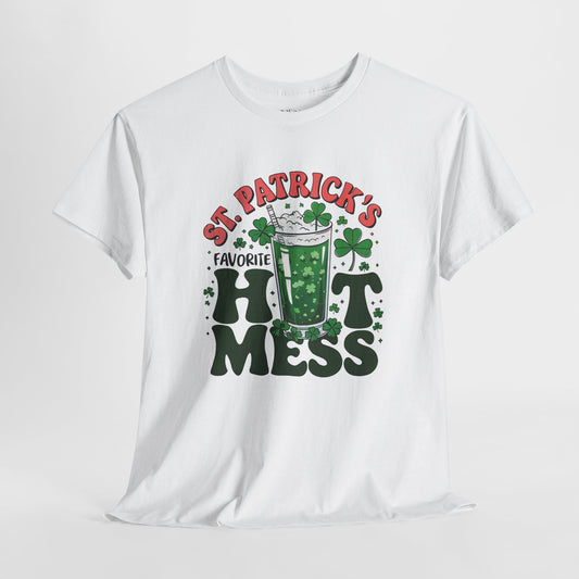 St. Patrick's Day Unisex Heavy Cotton Tee - Favorite Hot Mess Design