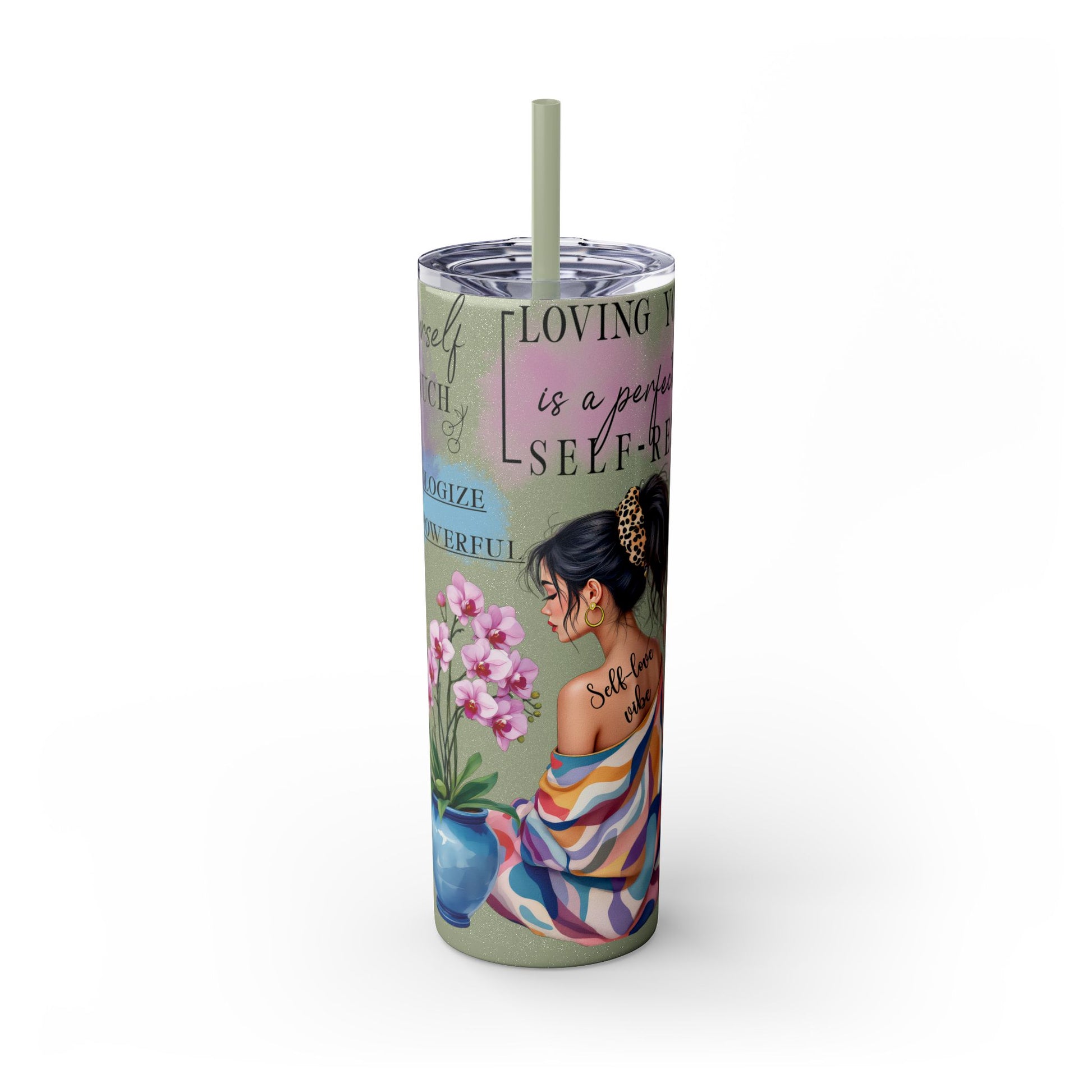 Self-Love Inspirational Skinny Tumbler