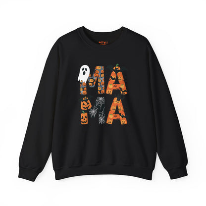 Halloween Ghost and Pumpkin Crewneck Sweatshirt