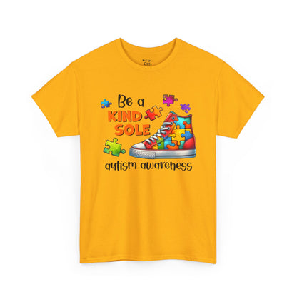 Autism Awareness T‑Shirt — “Be a Kind Sole” Puzzle Sneaker Tee