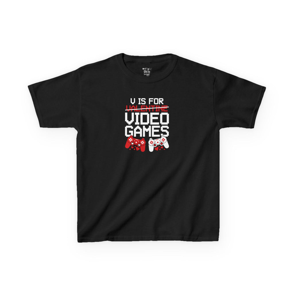 V is for Video Games - Valentines Boys Gaming Tee