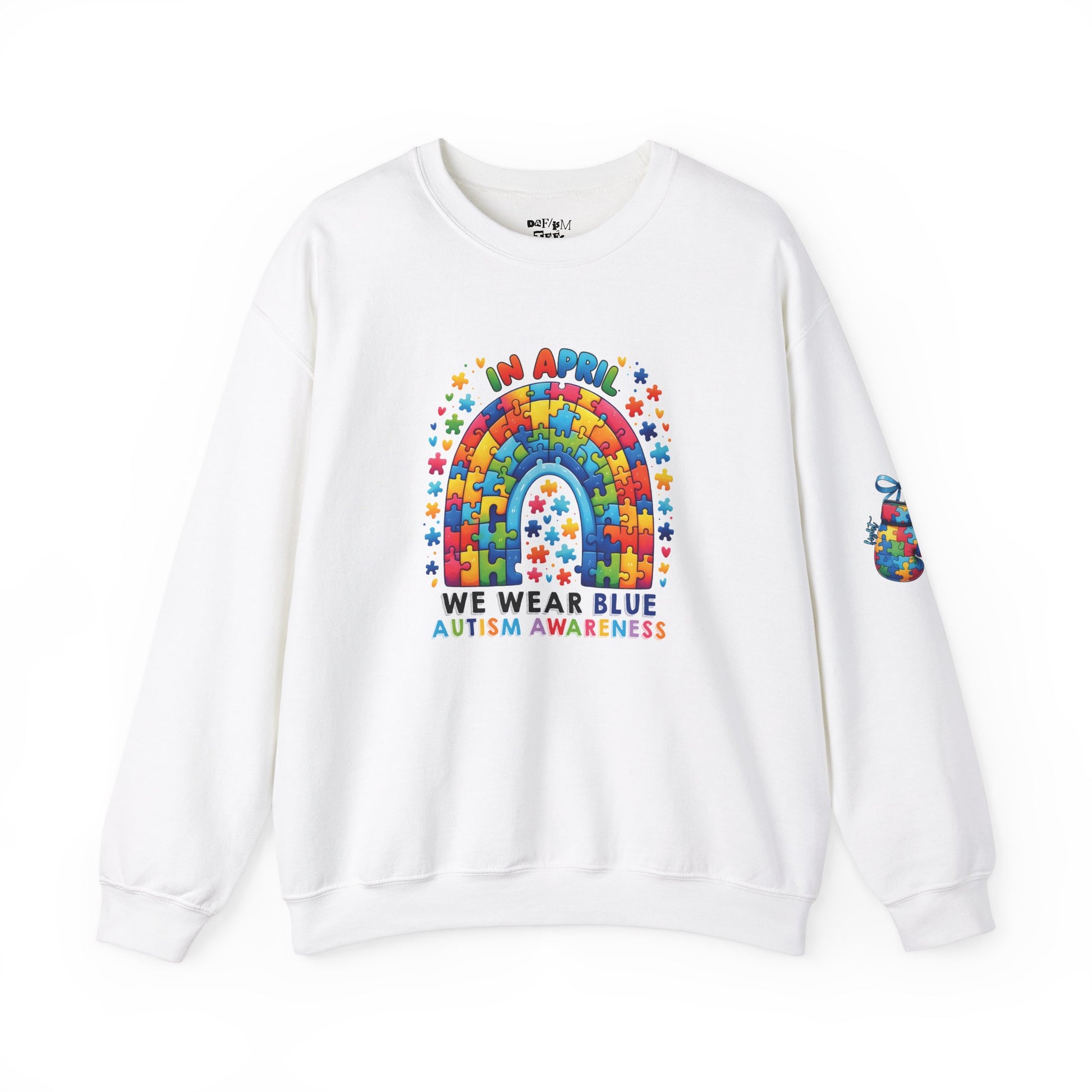 Autism Awareness Crewneck Sweatshirt - We Wear Blue in April