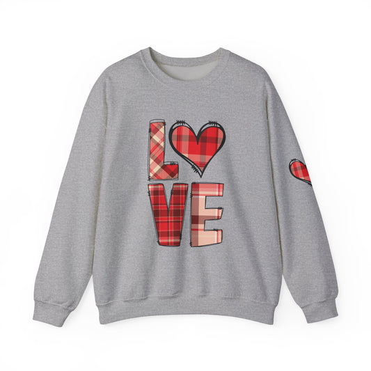 Crewneck Sweatshirt LOVE Patches - Cozy Unisex Apparel for Comfort and Self-Expression
