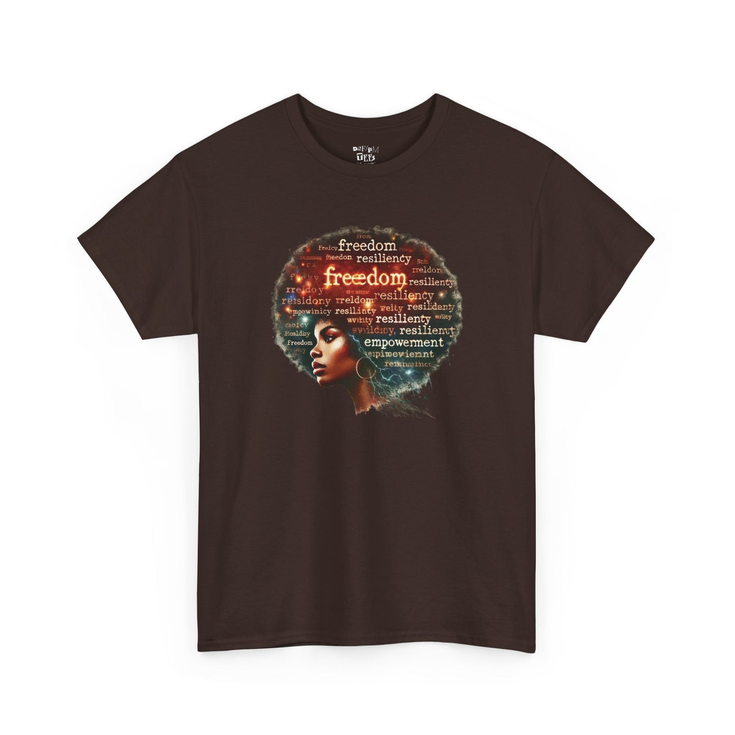 Black Heritage Freedom Afro Hair Tee — Empowerment Word Art T-Shirt