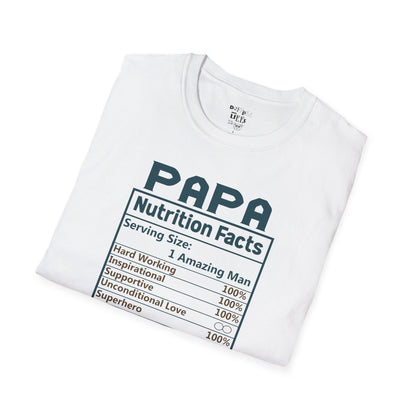 Papa Nutrition Facts T-Shirt, Gift for Dad, Father's Day Shirt, Men's Casual Tee, Family Reunion Apparel, Funny Dad Shirt