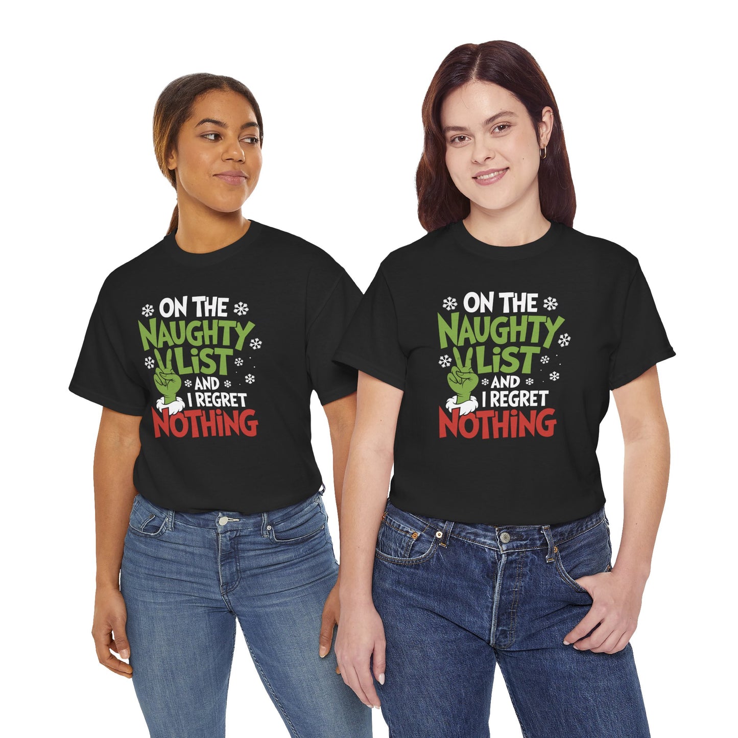 Naughty List I Regret Nothing Christmas Tee