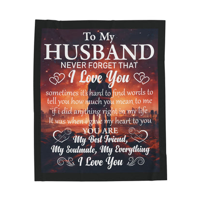 Personalized Plush Blanket for Husband - Romantic Keepsake Gift